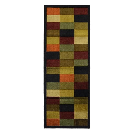 Manmade 20 x 59.5 in. Color Blocks Rug Runner, Multi-Color MA2613985
